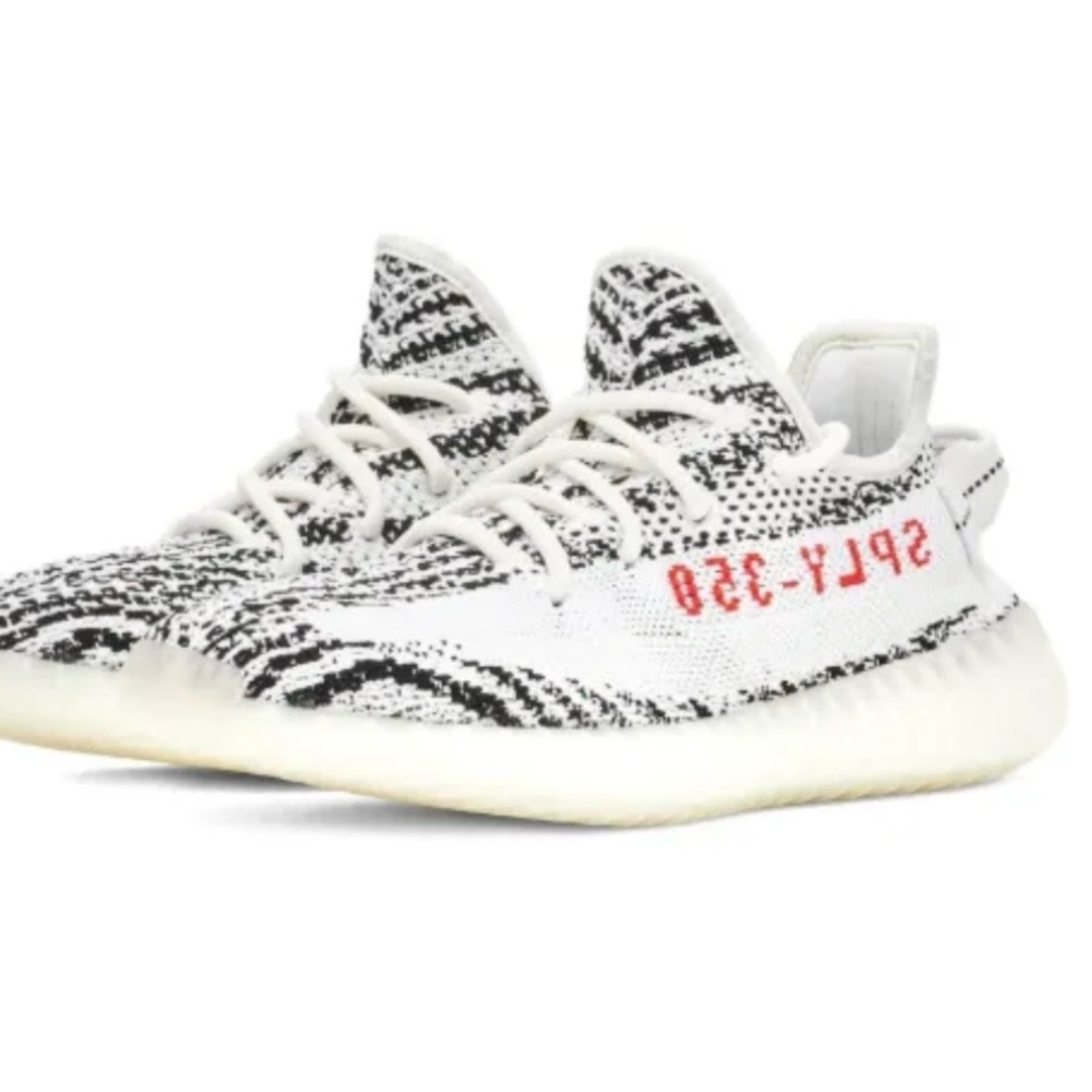 Yeezy Zebra White and Black Sneakers worn 2xs! Come with Fendi sneaker dust bag